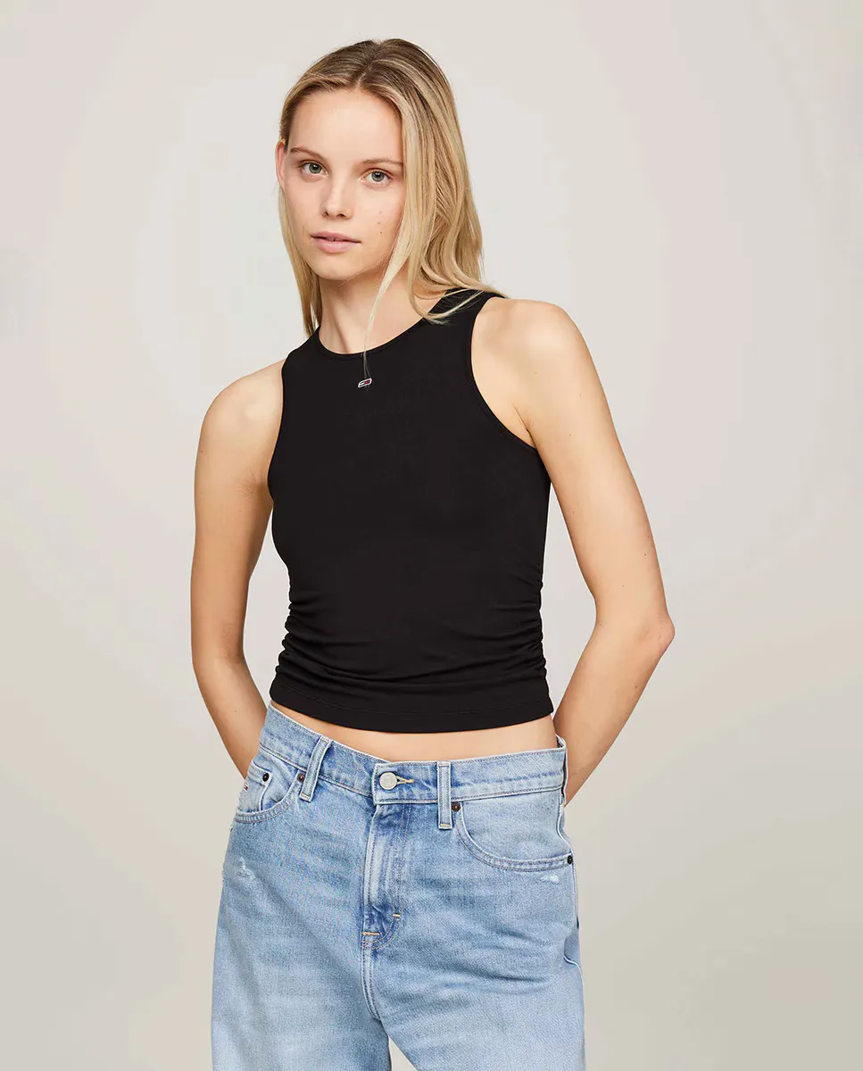 

Женский топ Fit Slim без рукавов Tommy Jeans, черный
