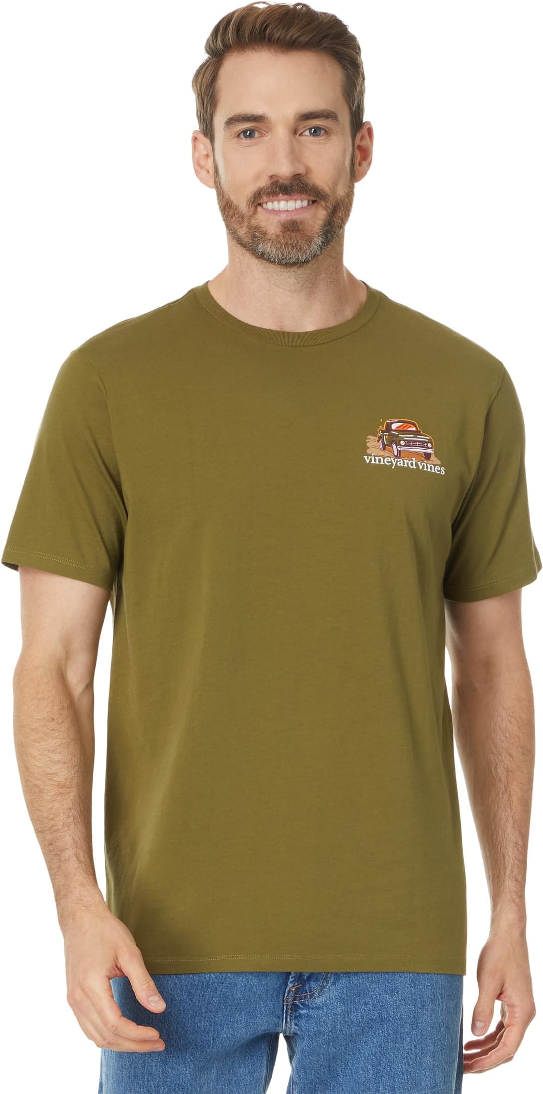 

Футболка Vineyard Vines Autumn Car Ride Short Sleeve Tee, цвет Camp Olive