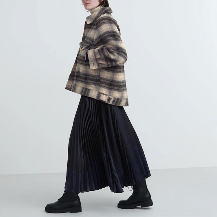 Курта-рубашка UNIQLO женская, 07 серый — фото 3