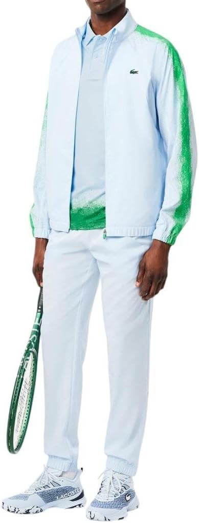 Поло, Lacoste Sport X Daniil Medvedev, теннисное, голубой/ярко-зеленый — фото 4