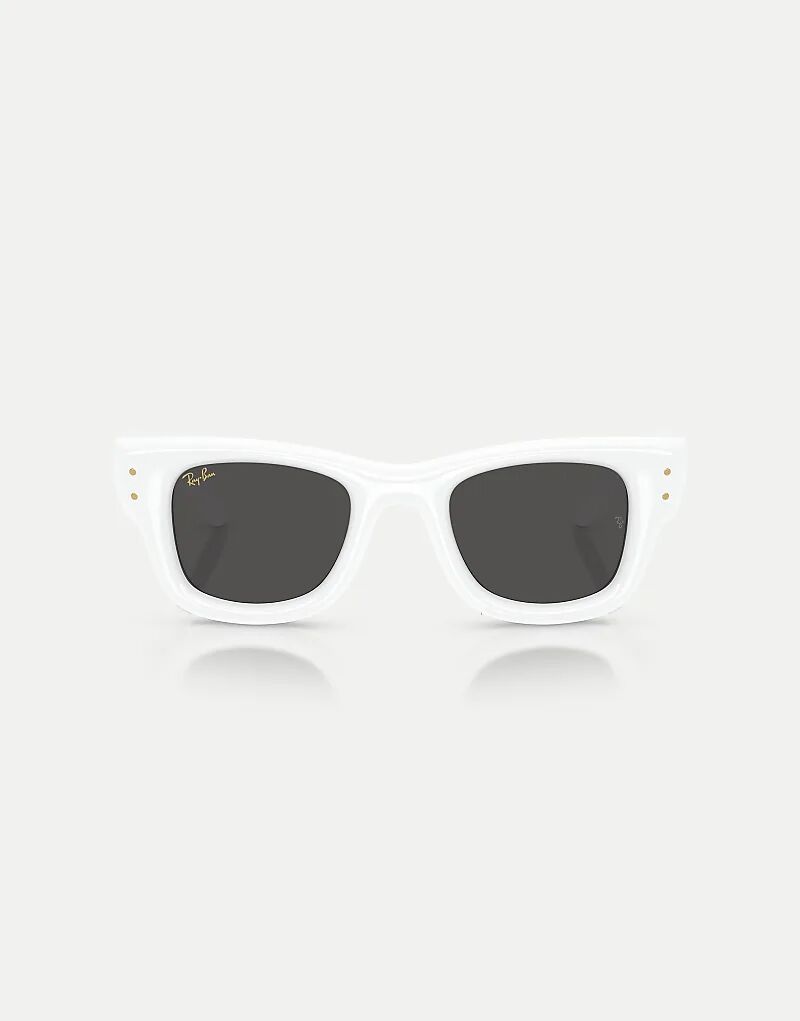 

Солнцезащитные очки Ray-Ban Wayfarer квадратной формы с черными линзами белого цвета