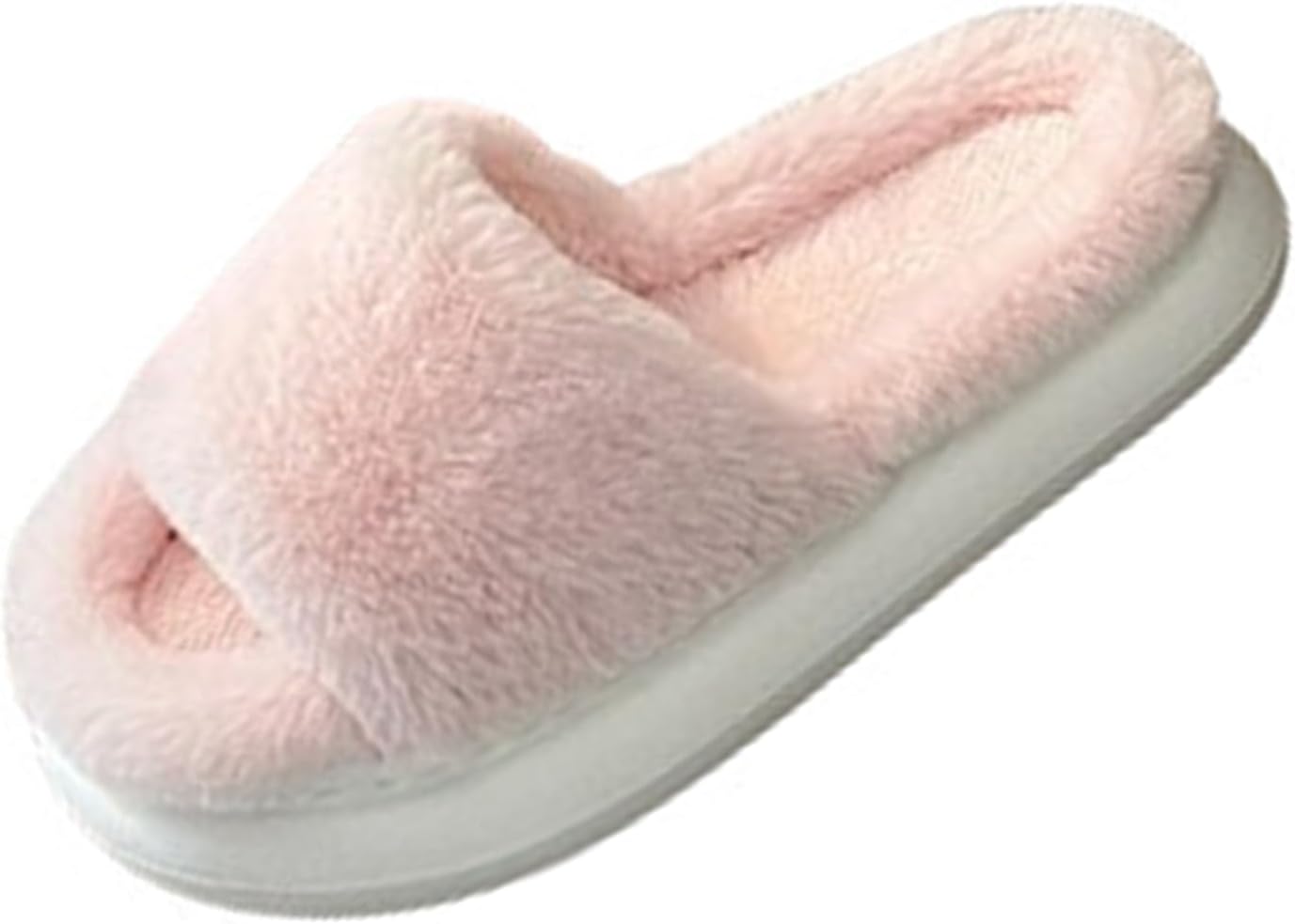 

Женские и мужские тапочки Мягкие пушистые домашние тапочки Плюшевые уютные тапочки с открытым носком Мягкие домашние обувь Комфортные для дома и улицы На ноге Дышащие обувь с толстой подошвой (36/37 EU, белый) Znel