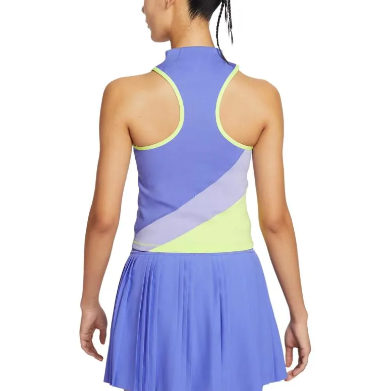Футболка теннисная женская Dri-FIT Court Slam Nike, Sapphire Blue/Light Mustard/Light Lemon/White — фото 4