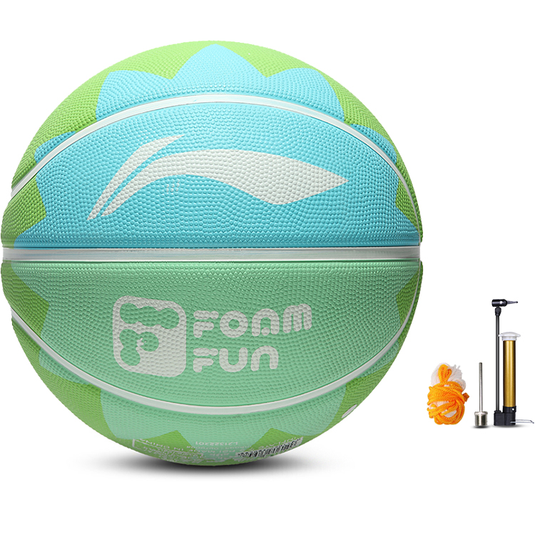 

Li-Ning LiNing Indoor Outdoor Universal Size 5 Ball Kids' Basketball Light Blue Green Rubber