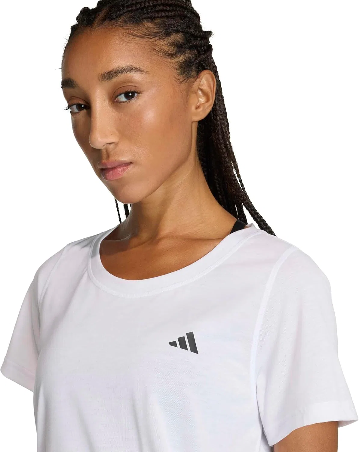 Футболка женская с scoop neck, adidas, белый — фото 4