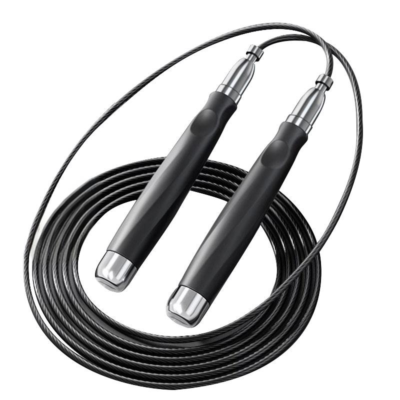 

Скакалка PU+стальной трос TPR+алюминиевая ручка Unisex 3M LINING, черный