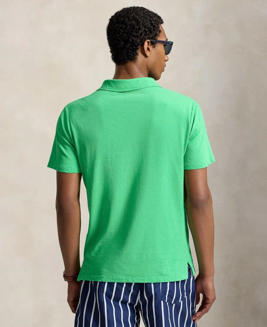 Поло из хлопка и льна стандартного кроя Polo Ralph Lauren, зеленый/изумрудный — фото 4