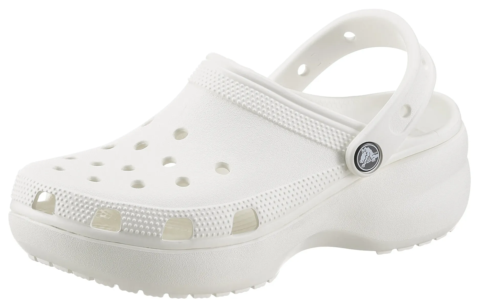 Сабо Crocs "Classic Platform Clog W", платформа, летняя обувь, тапочки, тапочки, модная подошва на платформе, белый