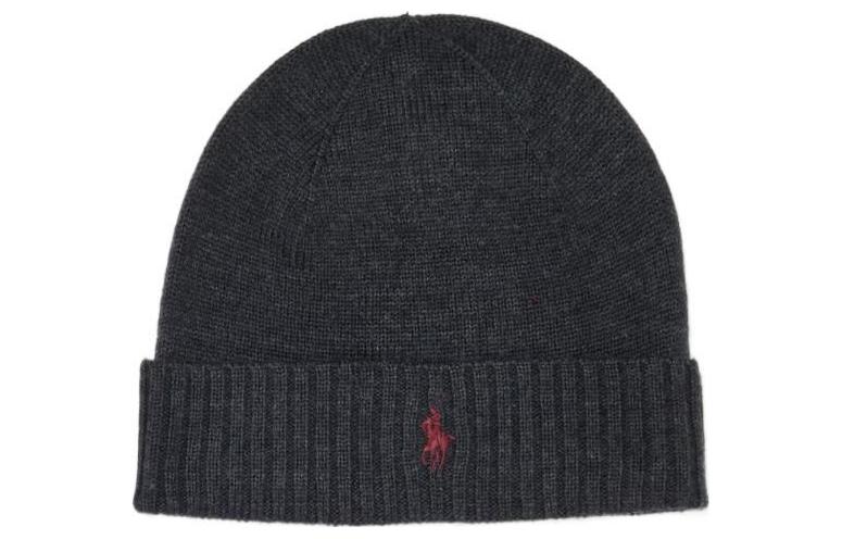 

Вышитая вязаная шапка с пони Polo Ralph Lauren, черный