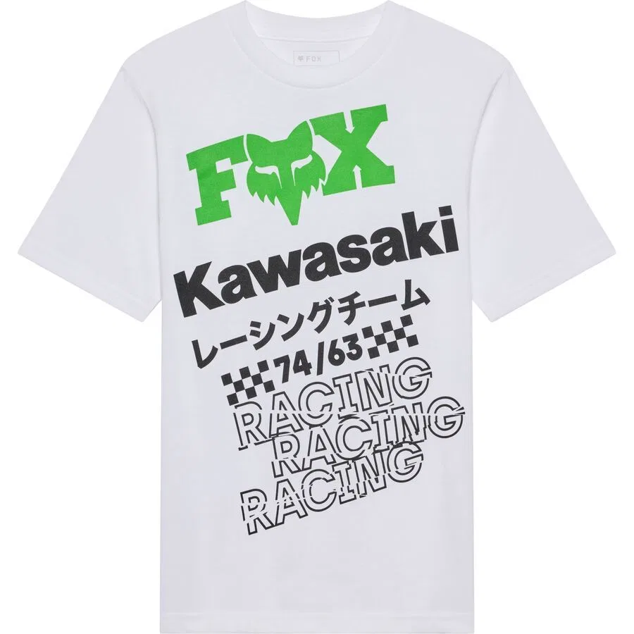 Детская футболка Kawasaki 2026 года Fox Racing, Matte White