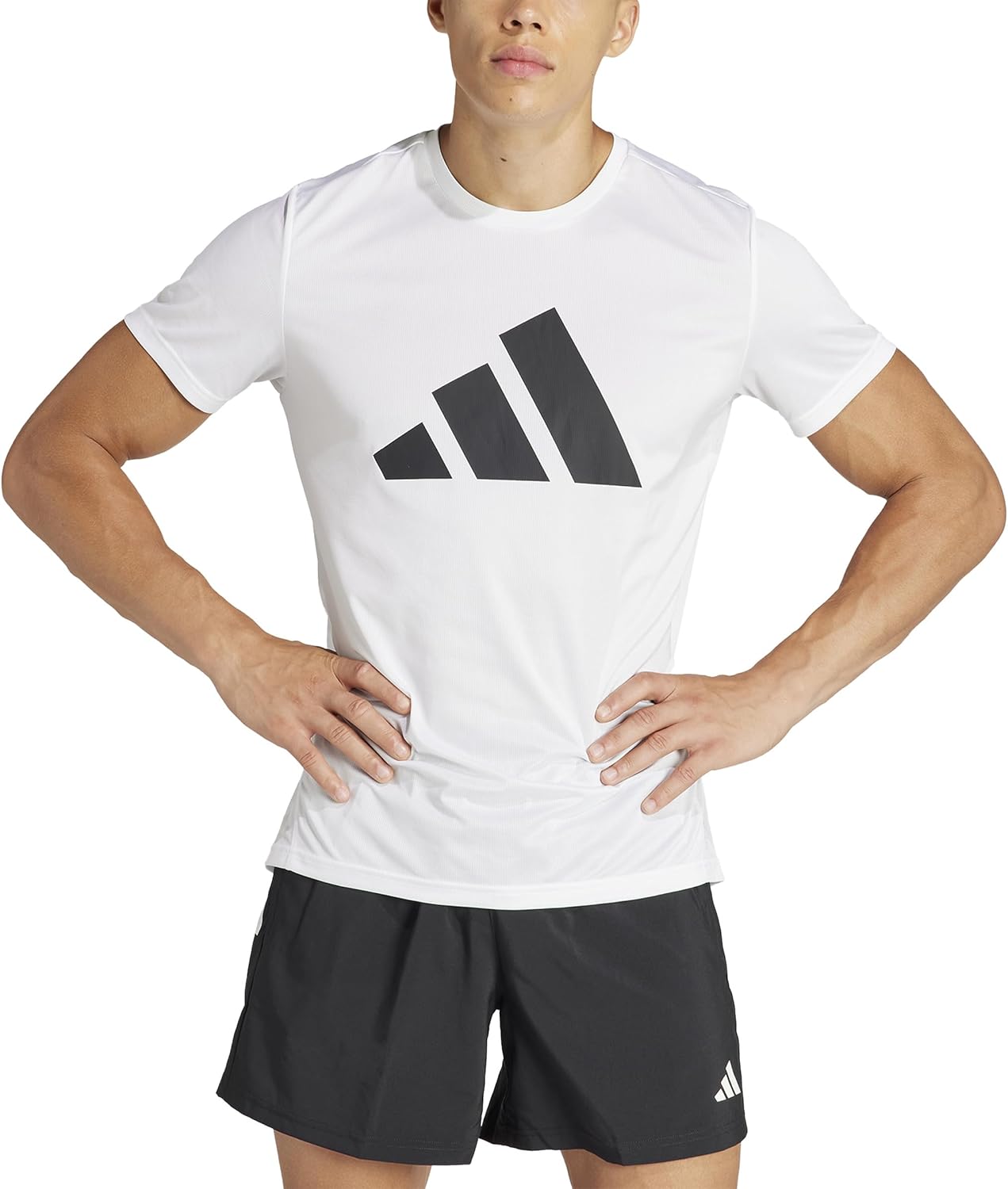 Мужская беговая футболка с коротким рукавом Run It IEJ89 Adidas, белый — фото 2