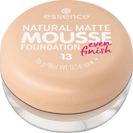 

Essence Natural Matte Mousse Foundation Nr. 13 Nude Mattifying Covering Экспресс-результат Веганский Без масел Без отдушек Без спирта 15 г