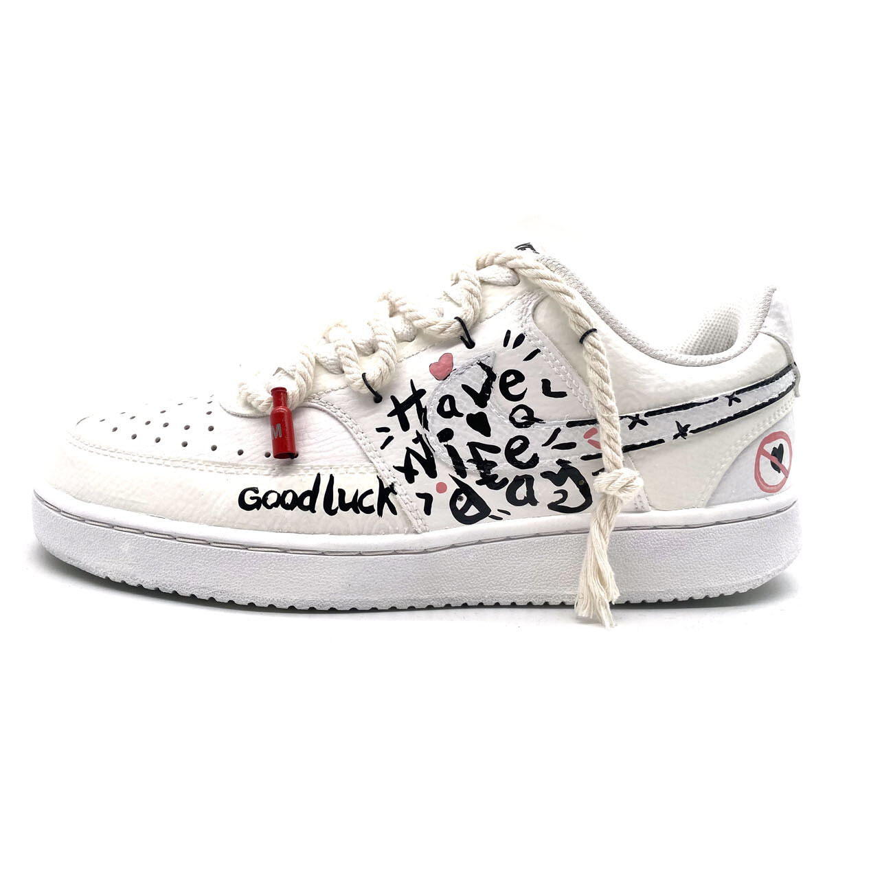 

Кроссовки Nike Court Vision 1 Skateboarding Shoes Unisex Low-top White, белый