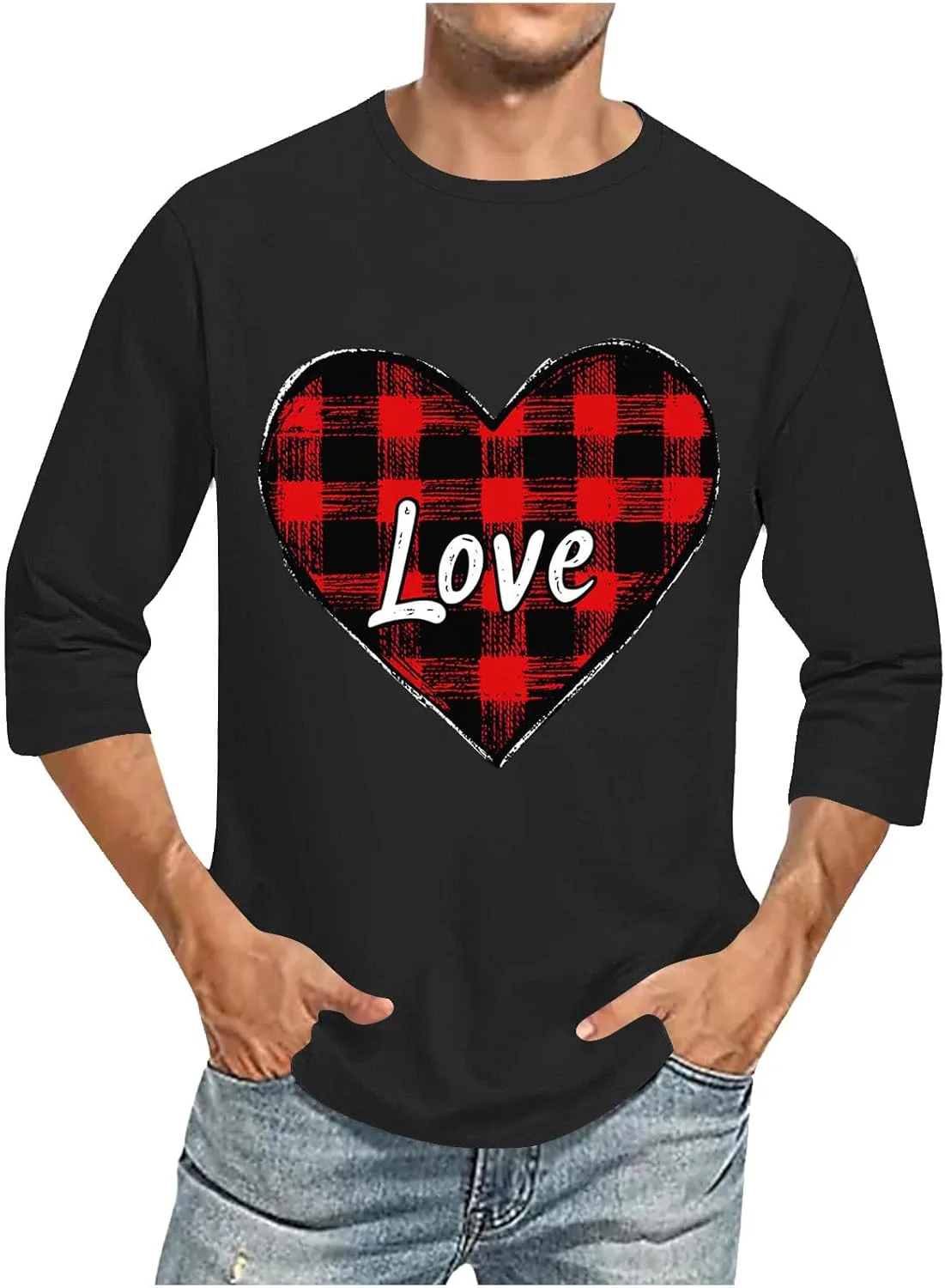 

Футболка мужская Valentine's Day с принтом Love Heart, 3/4 рукава