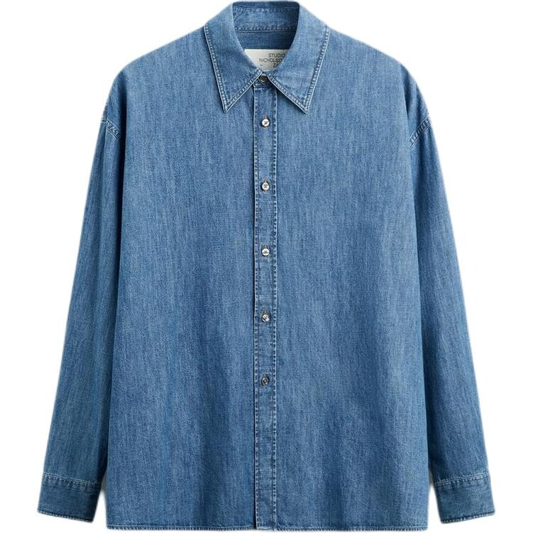 

Рубашка мужская синяя Zara, синий