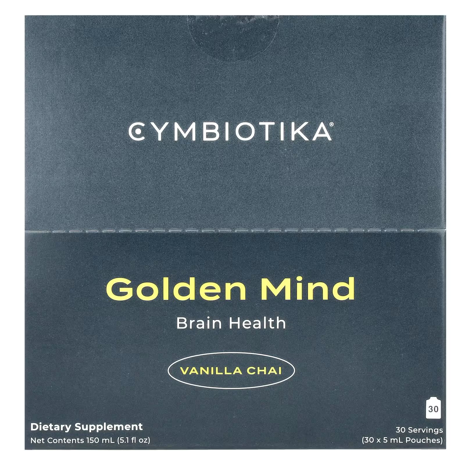 

Golden Mind, Здоровье мозга, ванильный чай, 30 пакетиков по 5 мл каждый Cymbiotika