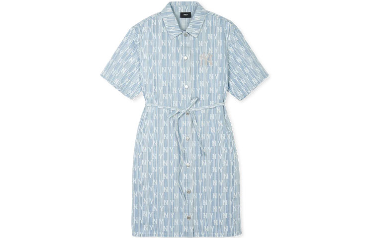 

MLB Женское платье с коротким рукавом светло-голубой