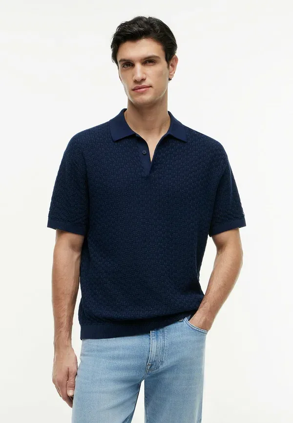 Футболка поло Tommy Hilfiger Gmd structure ss polo garment dyed, угольно-синий