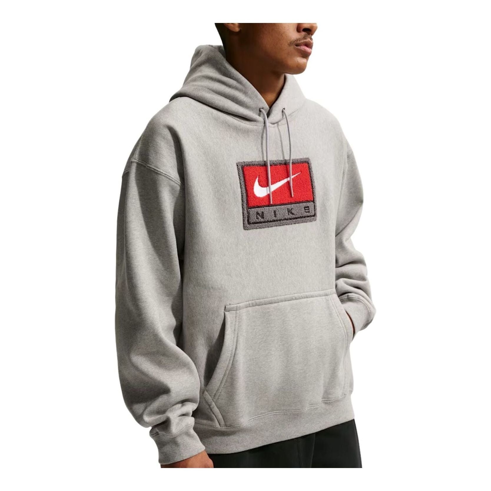 Толстовка Nike Solo Swoosh из флиса, цвет «Темно-серый меланж»