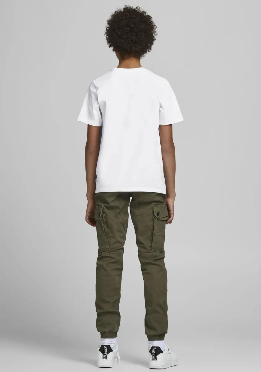 Рубашка с короткими рукавами для подростков Jack & Jones "JJEORGANIC BASIC TEE SS O-NECK NOOS JNR" Jack & Jones Junior, белый — фото 3