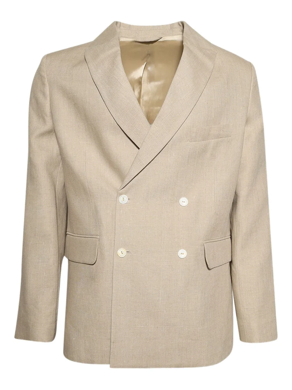 

Льняной двубортный пиджак BODE, нейтральный