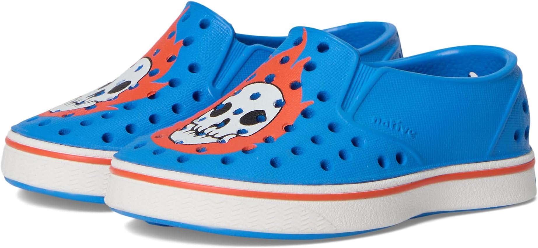 

Кроссовки Native Shoes Kids Miles Block, цвет Megamarine Blue/Shell White/Flame Skull Block