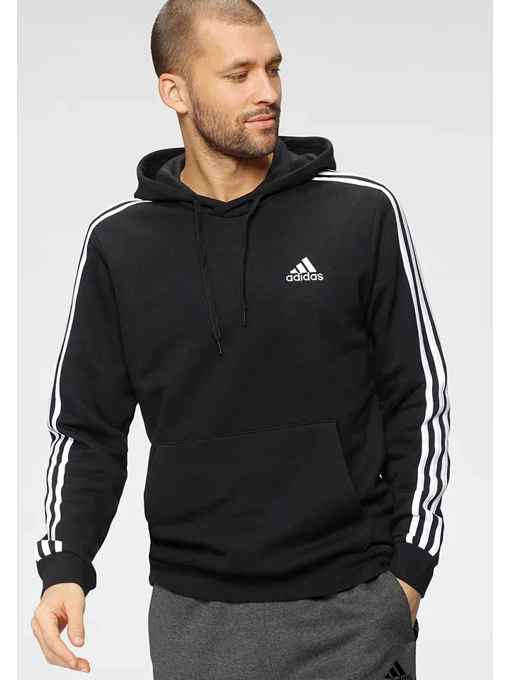 Худи с контрастными полосами Adidas, черный