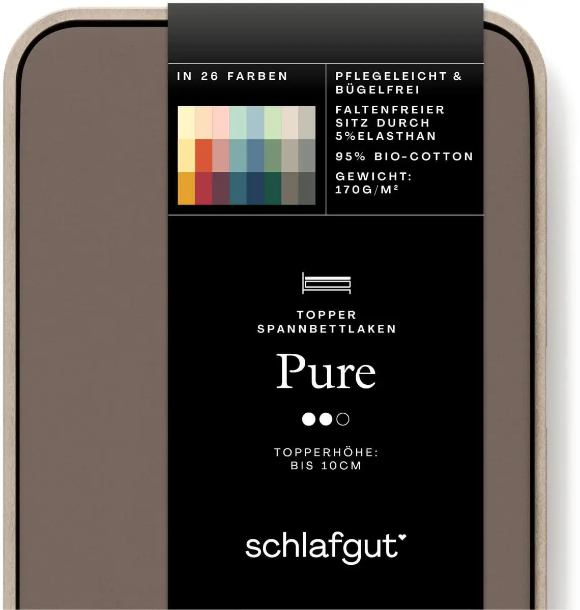 

Простыня Schlafgut Pure Topper 90-100х200-220 см, цвет sand deep