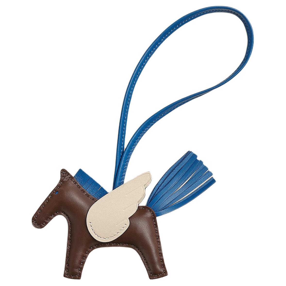 

Аксессуар Rodeo Pegase Milo Lambskin With Swift Calfskin Bag Unisex Chocolate & French Blue & Chalk HERMES, Chocolate & French синий & Chalk