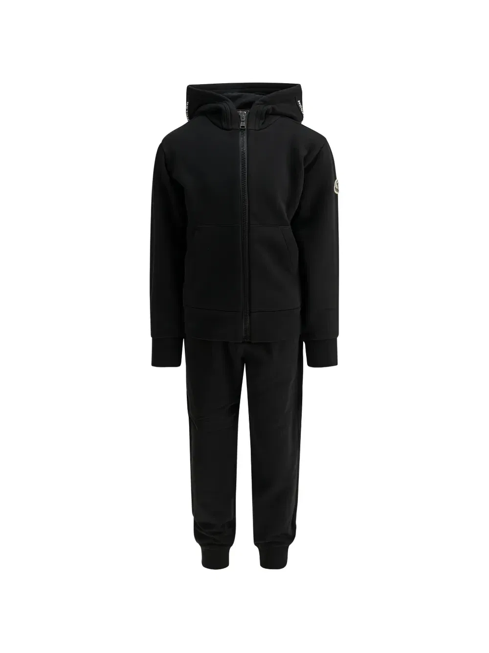 Костюм из хлопкового трикотажа Moncler Enfant, черный