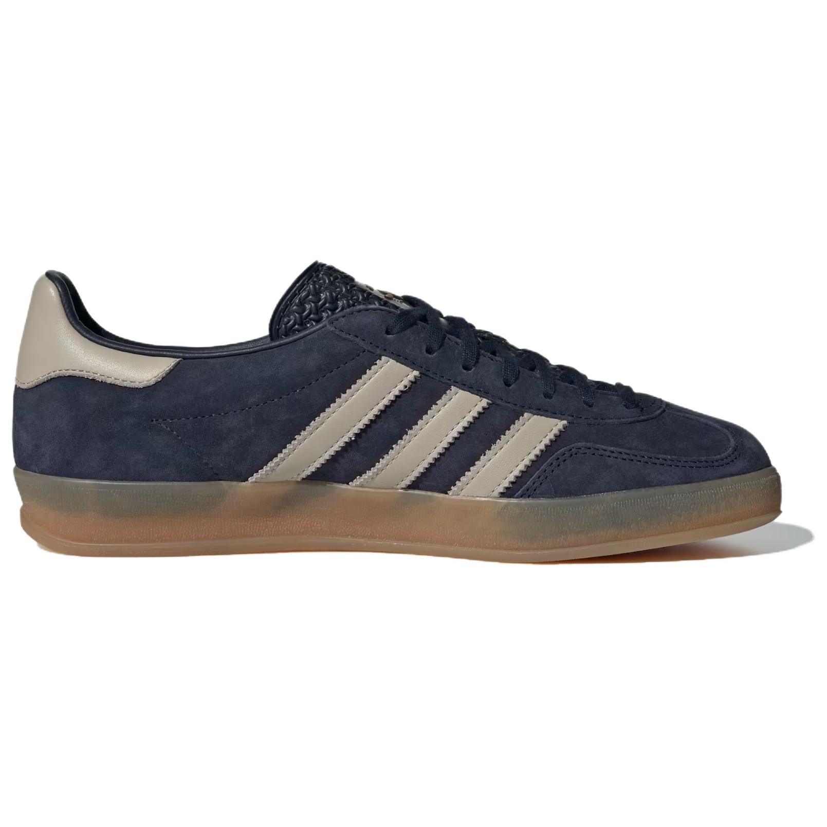 Adidas Gazelle Indoor Legend Ink Wonder Beige Adidas Originals, Синий Коричневый — фото 2