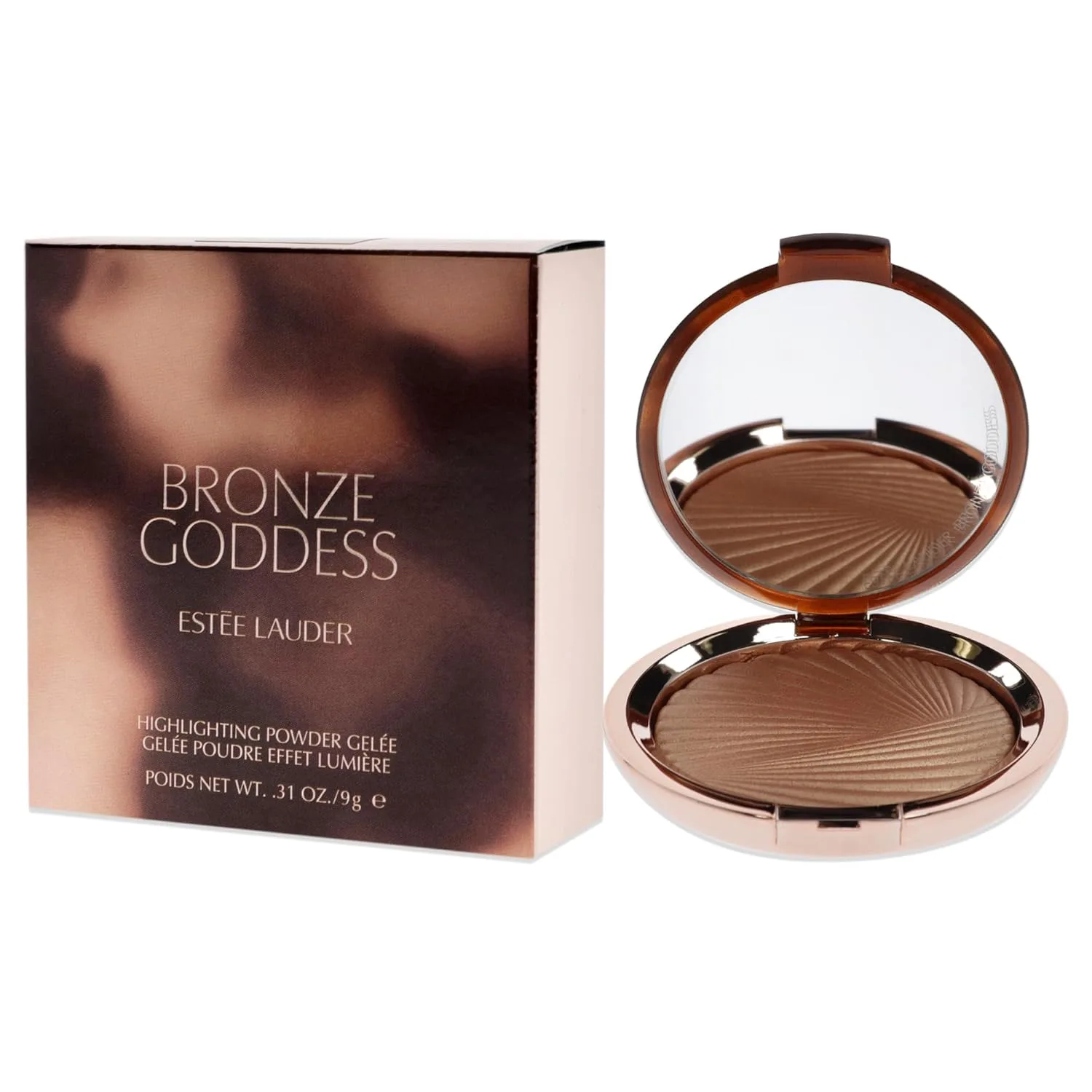 Хайлайтер-пудра Estée Lauder Bronze Goddess Highlighting Powder Gelée | Регулируемая интенсивность цвета и сияние, 0,31 унции, 02 Solar Crush - Medium Copper Bronze with Luminous Pearl — фото 4