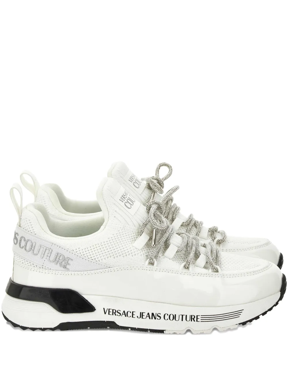 Кроссовки со шнуровкой и сетчатыми вставками Versace Jeans Couture, белый