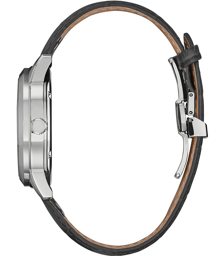 

Мужские часы Citizen Classic Eco Wr100 с черным кожаным ремешком, черный