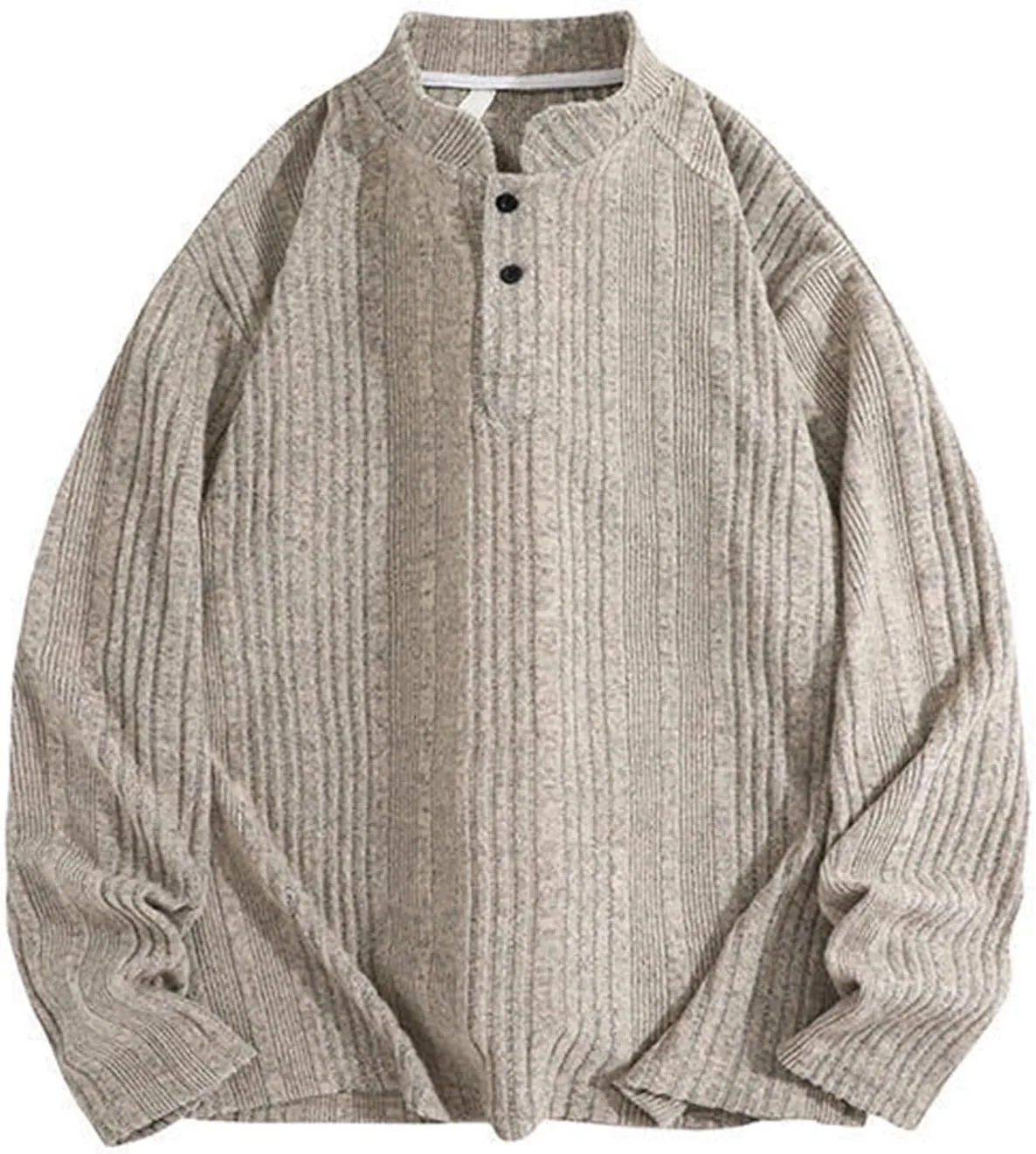 

Xiaojmake мужской свитер Big & Tall Henley из шерстяной смеси, с воротником стойкой и длинными рукавами