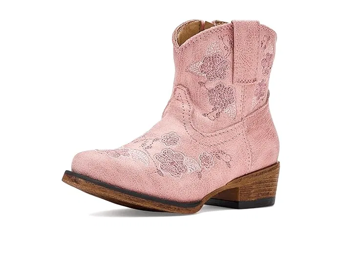 Сапоги с цветочной вышивкой Blossom Roper Kids, Pink Vintage Faux Leather