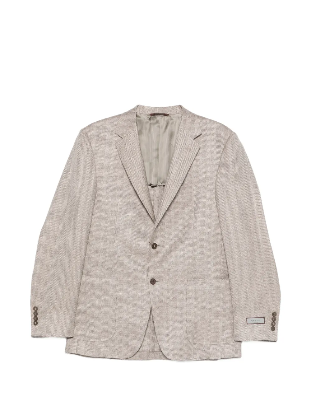 

Пиджак в елочку на пуговицах Canali, бежевый