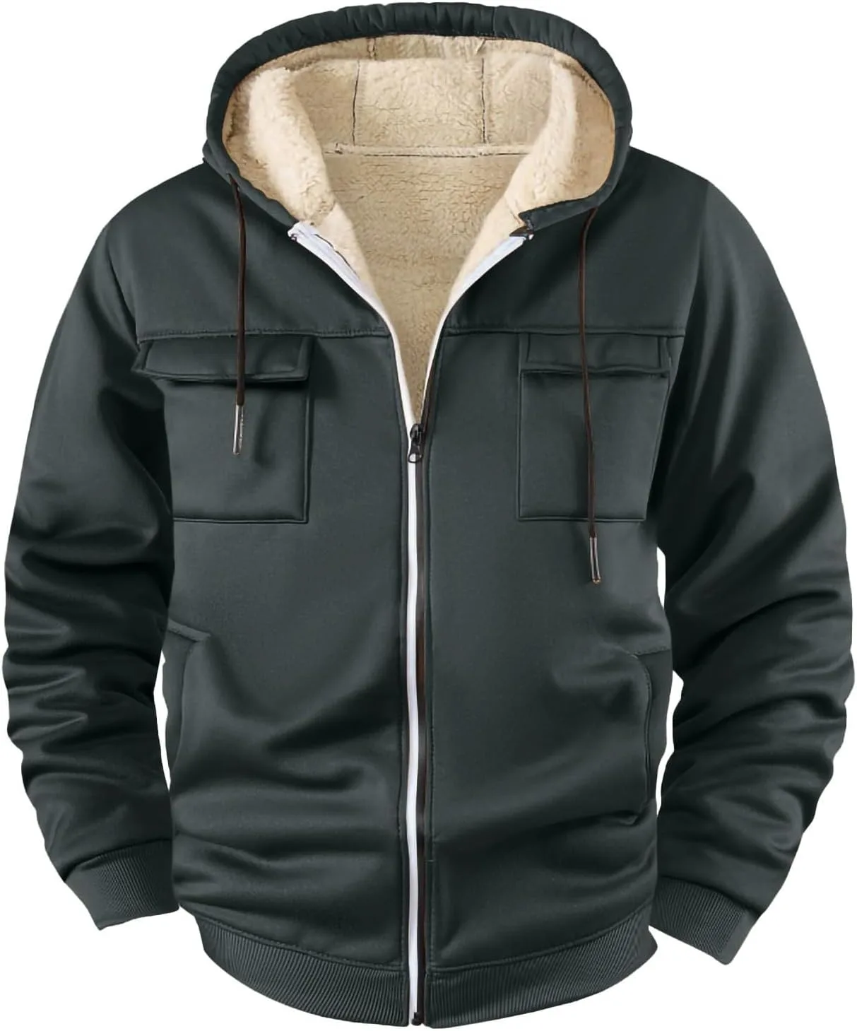 

Xiaojmake мужская толстовка с подкладкой из флиса Sherpa, зимняя теплая куртка с капюшоном