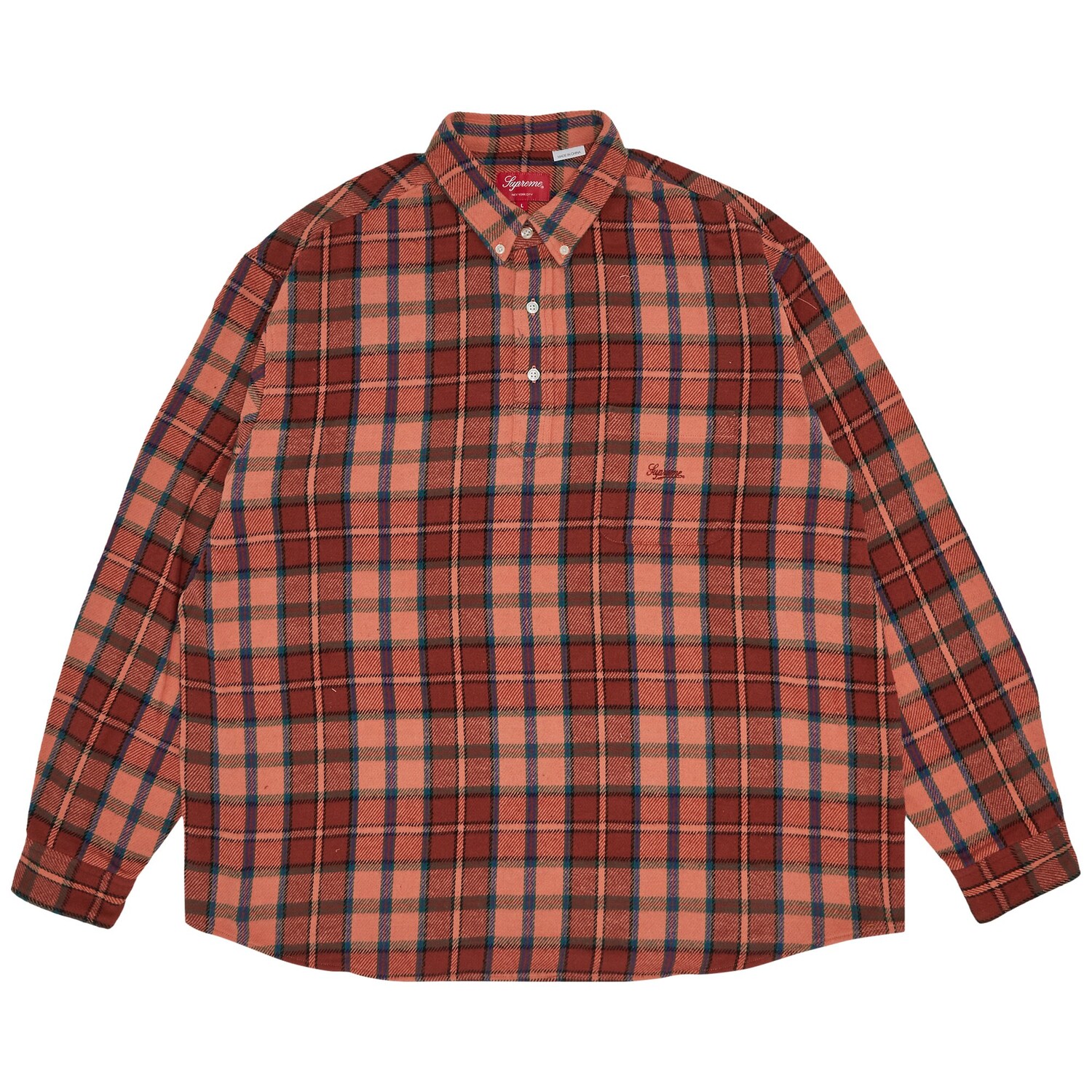 

Фланелевая рубашка в клетку Supreme Pullover, цвет Розовый