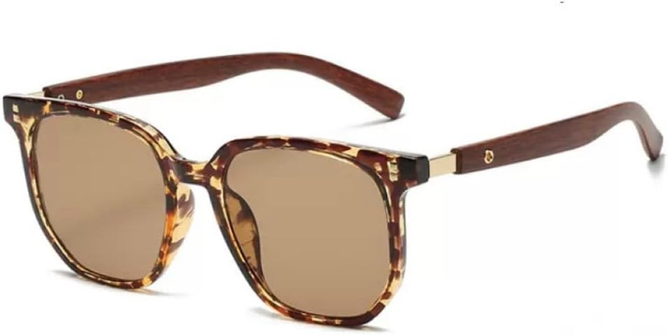 

Ретро-солнцезащитные очки для женщин и мужчин, модные солнцезащитные очки в деревянной оправе, классические трендовые очки с защитой от УФ-излучения UV400 HVTVTLA, Leopard Tea