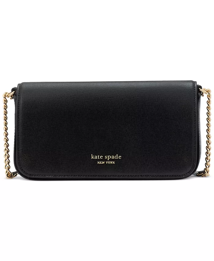 

Девин Кожаный Кошелек с Клапаном и Цепочкой из Сафьяно kate spade new york, черный
