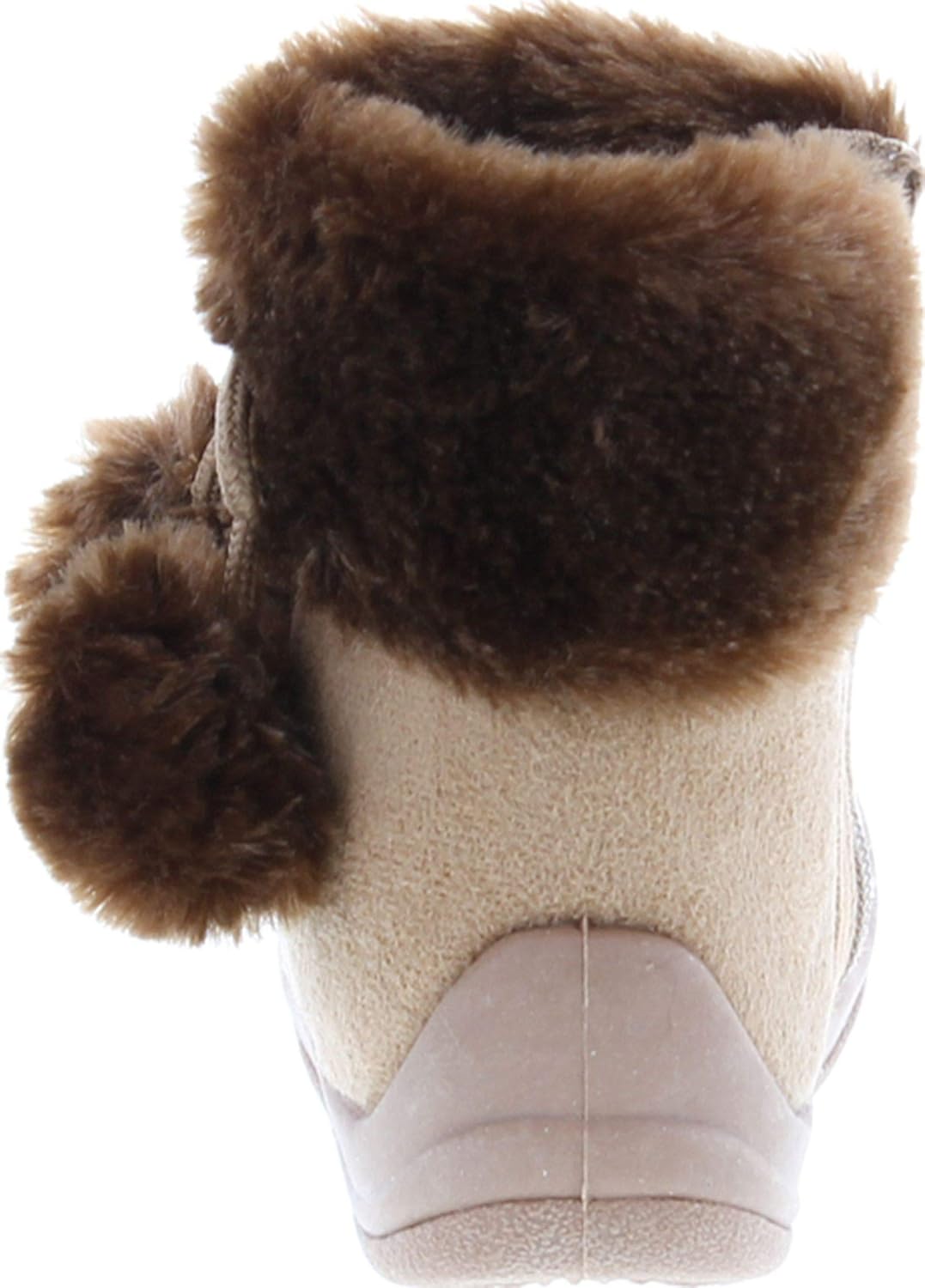 Детские ботинки с помпоном на плоской подошве Kali Footwear, Camel — фото 4