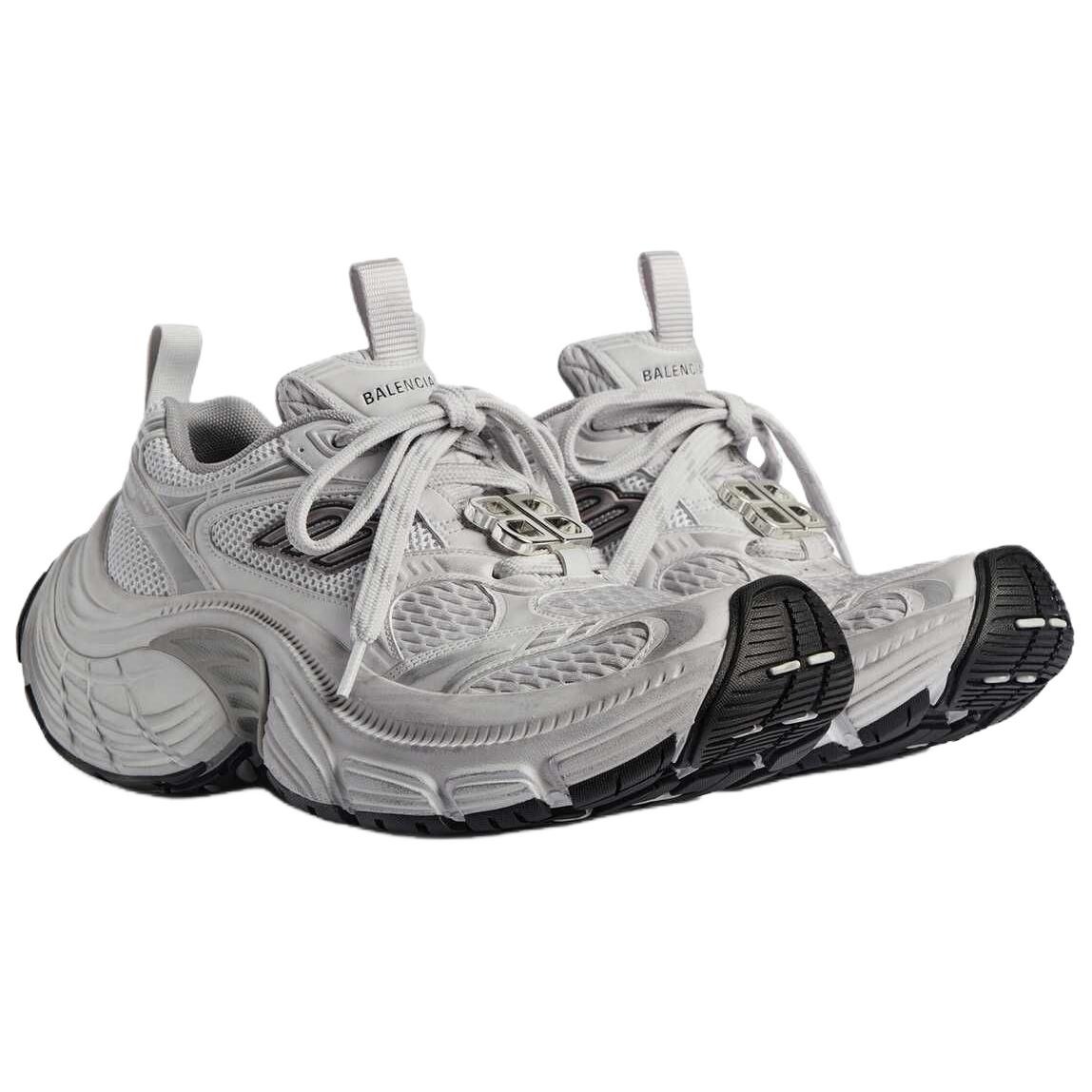 6xl hardware low top chunky sneakers женские Balenciaga, серый — фото 4