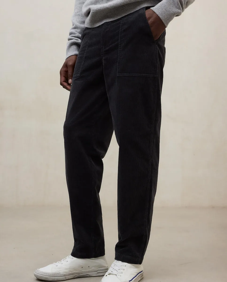 

Мужские вельветовые брюки с пуговицей и молнией Ecoalf, темно-серый