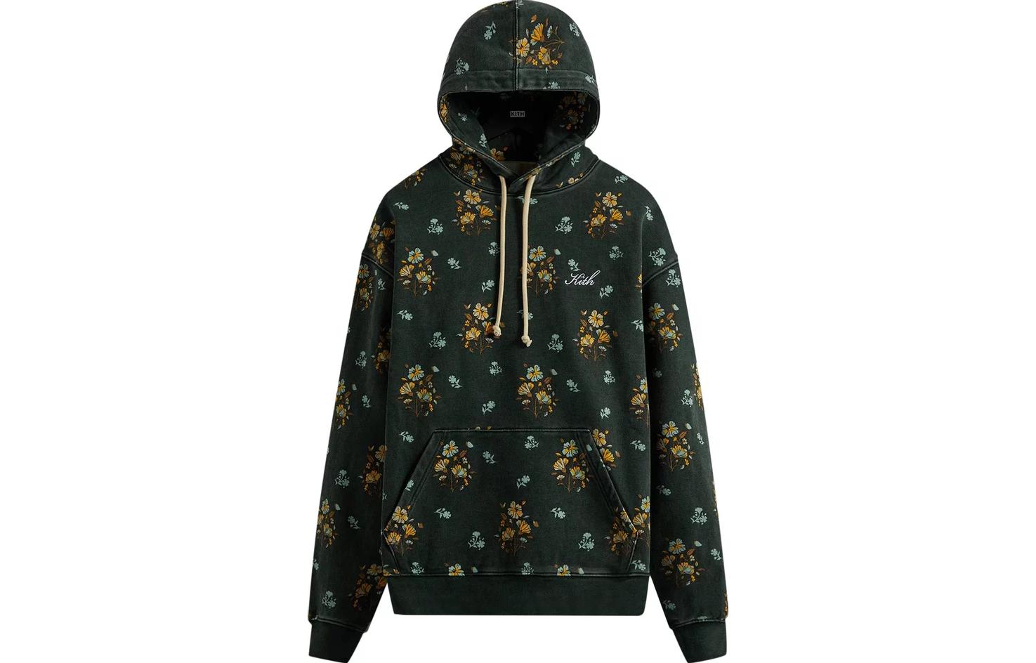 

Футболка с капюшоном KITH Williams III с цветочным принтом бегонии, зеленая