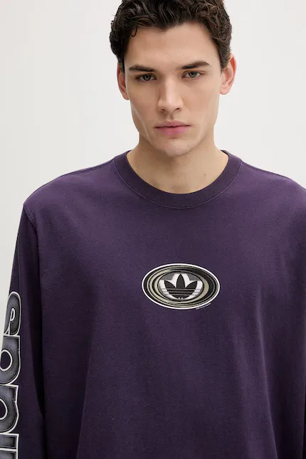 Лонгслив с длинным рукавом Adidas Originals, фиолетовый — фото 3