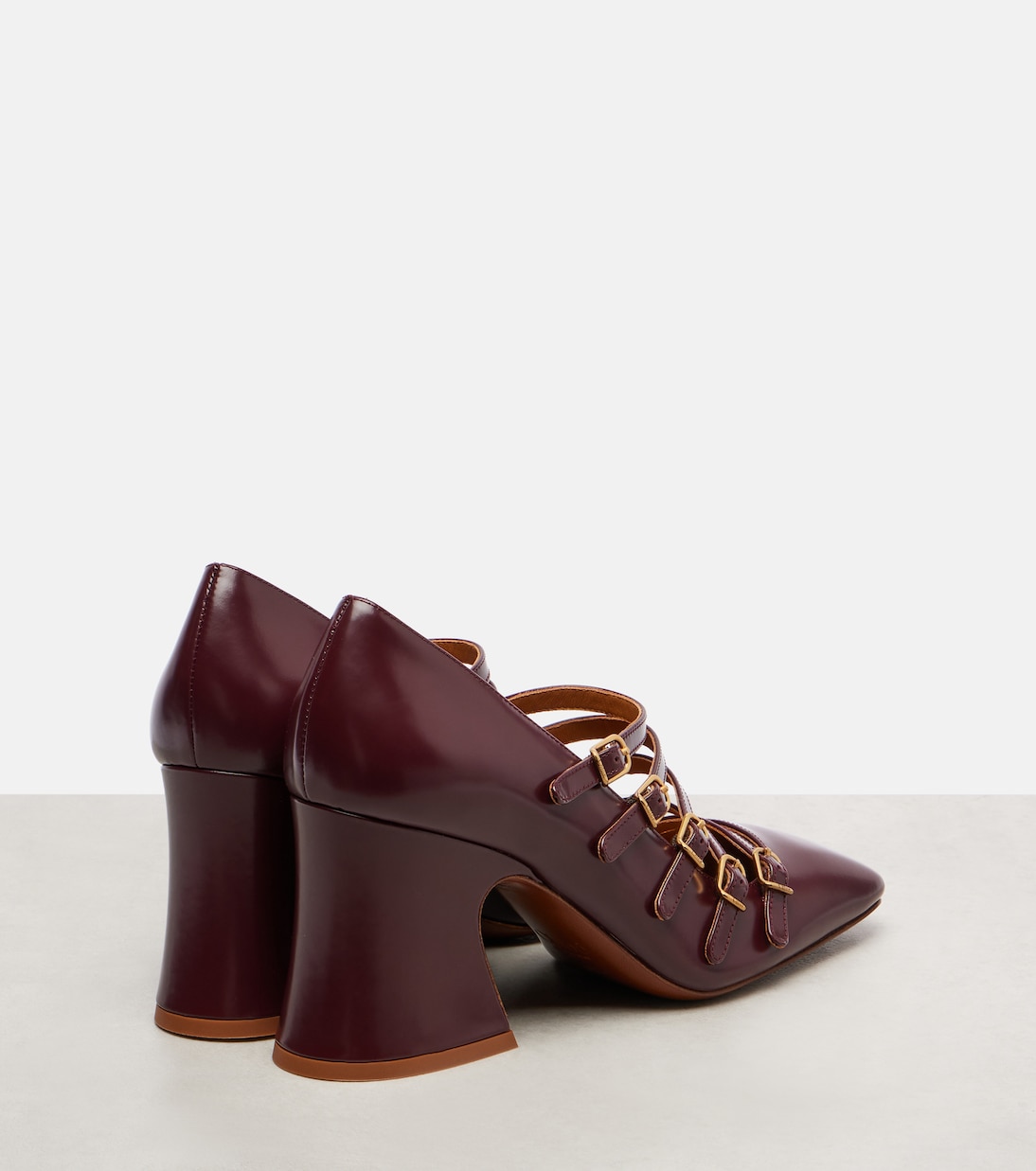 Туфли-лодочки Mary Jane Janis 80 из кожи Chloé, Burnt Purple — фото 2