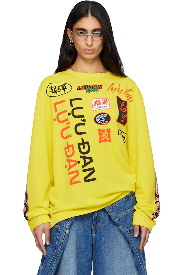 

Футболка с длинными рукавами свободного кроя Lu'U Dan, желтый