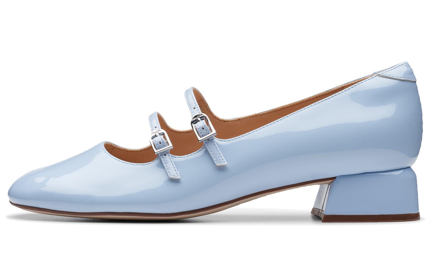 Clarks Туфли Мэри Джейн на массивном каблуке, синие женские