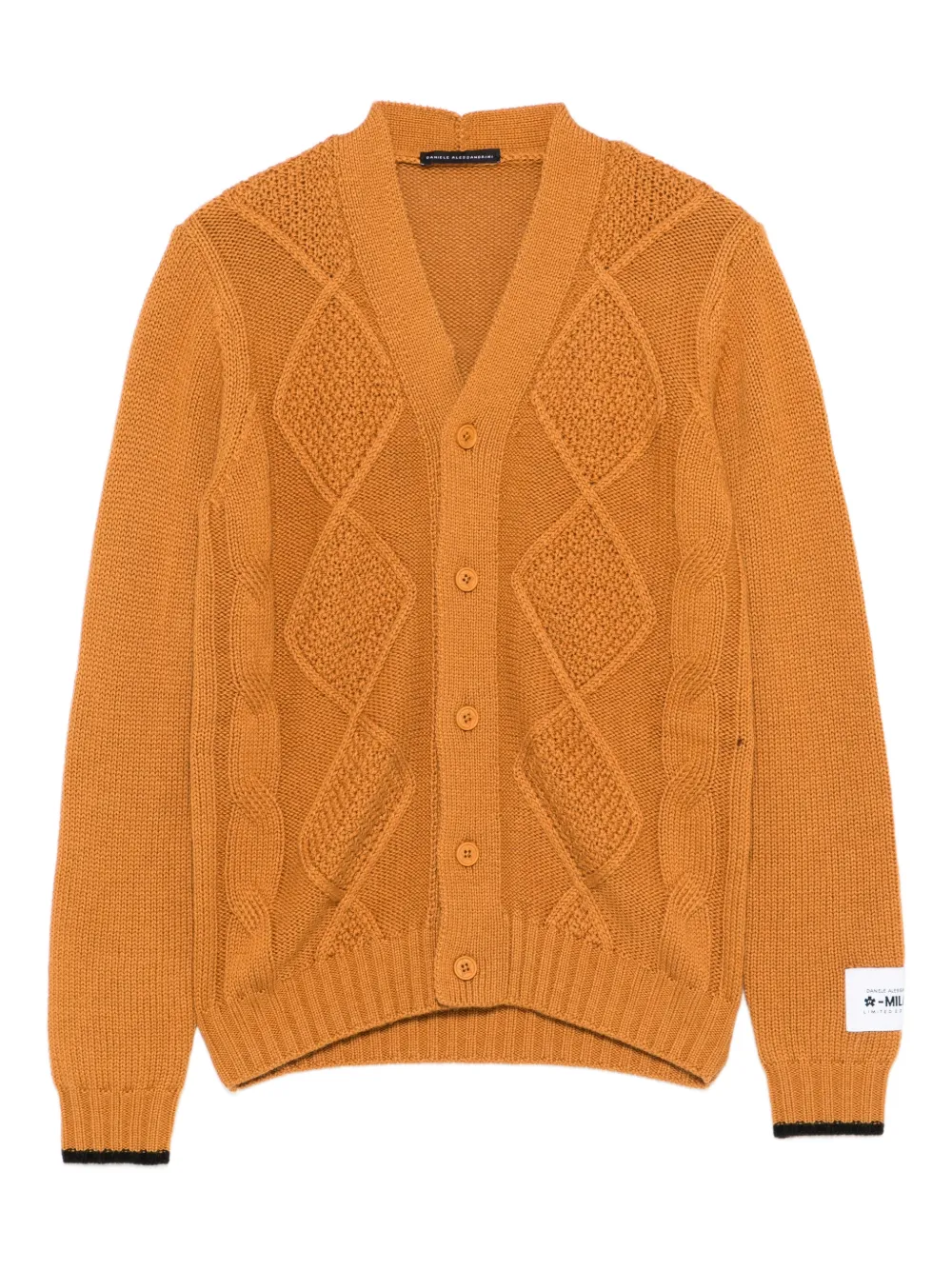 

Кардиган с ромбовидным узором Daniele Alessandrini Kids, коричневый